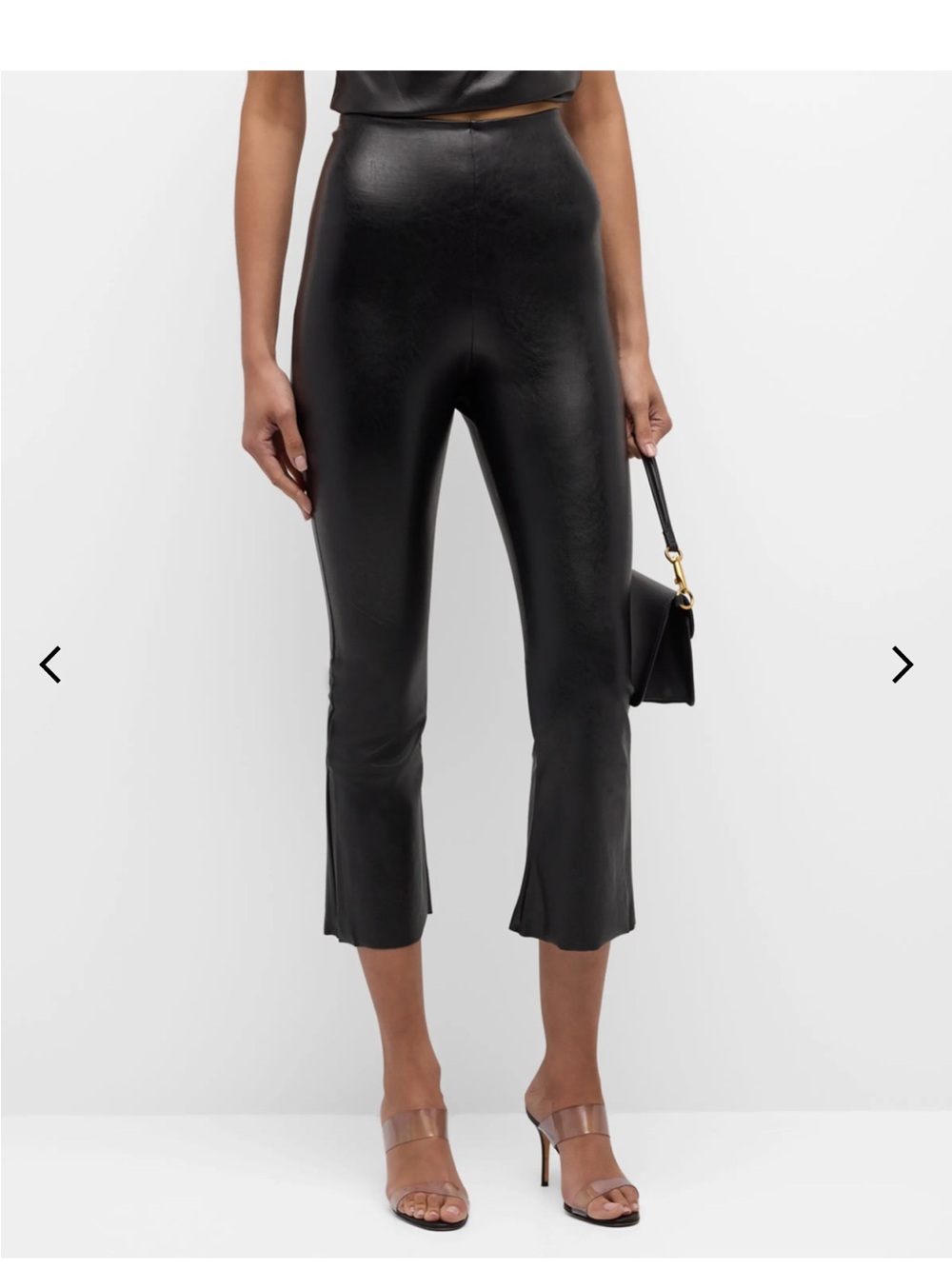 Commando woman faux leather cropped flare pants